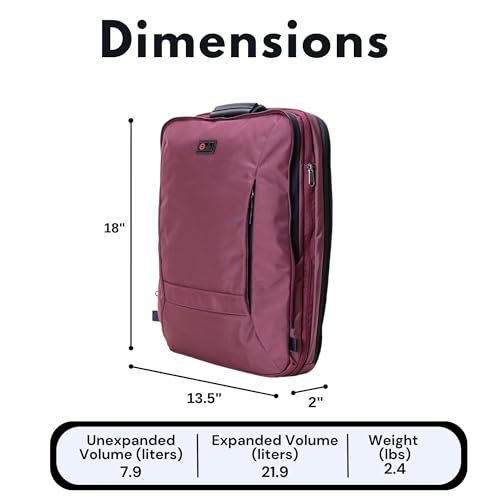 Trilogy Weekender Daypack I Opens like a suitcase, for easy packing. Expands into a 22-liter weekender. Hidden under-bag sling holds yoga mat, sleeping bag, and doubles as a rear cover (Zinfandel) - color: Red