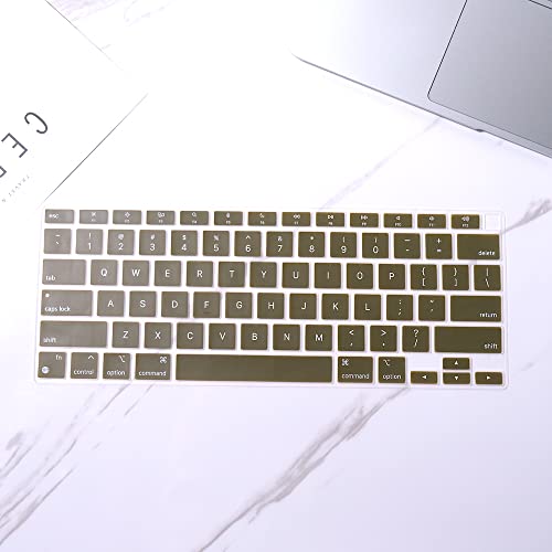 Batianda Ultra Thin Silicone Keyboard Cover for New MacBook Air 13 Inch 2020 2021 M1 Chip Model A2337 (with Touch ID & Retina Display) Waterproof and Dustproof Durable Laptop Protector, Army Green - color: Army Green