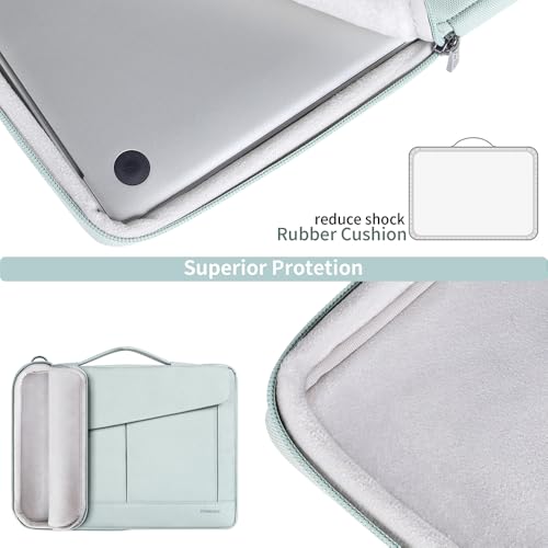 DOMISO 17-17.3 Inch Laptop Sleeve Bag Business Briefcase Messenger Bag Compatible with 17.3" Dell Computer/HP Pavilion 17/ProBook 470/MSI GS73VR Stealth PRO/LG Gram 17,Deep Mint Green - color: Deep Mint Green, size: 17 - 17.3 Inch