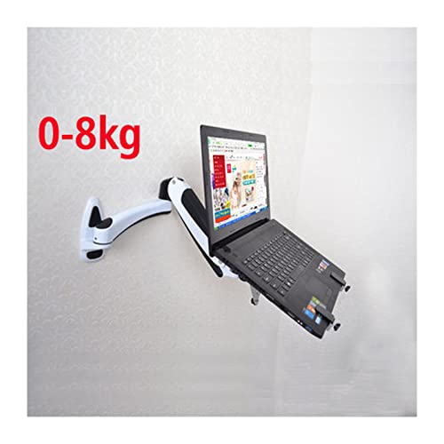 8KG GM112W-LP1 Full Motion Aluminum Gas Spring Dual Arm Laptop Wall Mounted Bracket Stand Grommet Hole Clamp Notebook Tray(DL-GM112W-LP20) - color: Dl-gm112w-lp20
