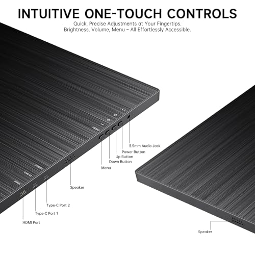 24.5" 2K Portable Monitor, 165Hz Gaming Monitor with 100% sRGB IPS Panel, Built-in Adjustable Stand & VESA Mount, USB-C HDMI External Second Screen for Laptop, PC, Phone, Xbox, PS5 - size: 24.5"