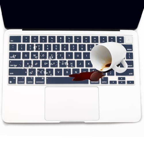 2 Pack Keyboard Cover for 2026 MacBook Neo 13" (Touch ID) & MacBook Pro 14"/16" M5-M1 Pro/Max, M5-M2 & MacBook Air 13"/15" M5-M1, Keyboard Protective Skin US Layout-PeonyBlue - color: PeonyBlue+TPU