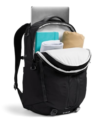 The North Face Surge Commuter Laptop Backpack, Blk/Blk-NPF, OSFA | Everyday Travel Bag, Laptop Sleeve, Water-Repellent - color: Tnf Black/Tnf Black-npf