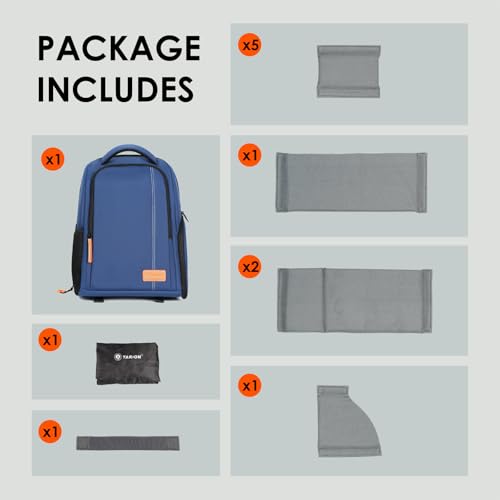TARION Camera Backpack for Photographers Compact 15L, TB04 Blue | 15 Inch Laptop Compartment, Side Access Quick Draw, Anti-theft Hidden Pocket, Tripod Holder, Rain Cover, Travel-Friendly - color: Blue