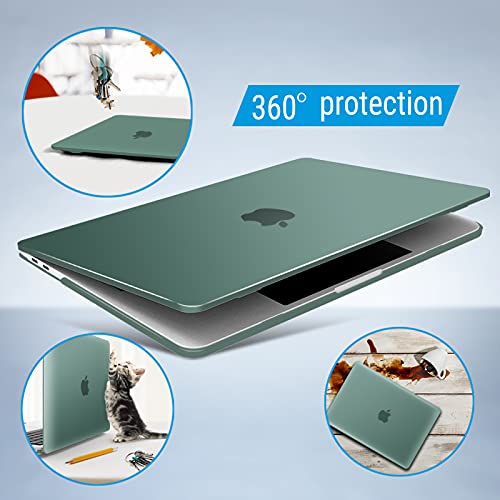 IBENZER Compatible with MacBook Pro 13 Inch Case M2 M1 2026 2025 2024 2023 2022 A2338 A2289 A2251 A2159 A1989 A1706 A1708, Hard Shell Case & Keyboard Cover for Mac Pro 13, Midnight Green, T13MTGN+1A - color: Midnight Green