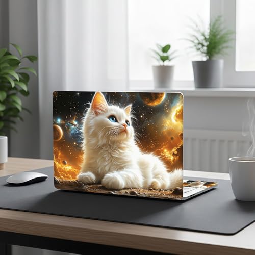 Aesthetic Laptop Skin Cover,12-15.6 Inch Universal Vinyl Sticker Decal,Waterproof Scratch-Resistant Notebook Wrap,Removable Residue-Free Protector,Cosmic Cat Space - color: Cosmic Cat Space