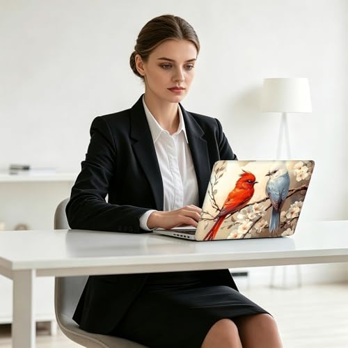 Universal Laptop Skin Decal, 3-Piece Vinyl Protector for 12 13 14 15.6" Notebook, Waterproof Anti-Scratch, Easy Trim & Bubble-Free Finish, Red and Blue Birds - color: Red and Blue Birds
