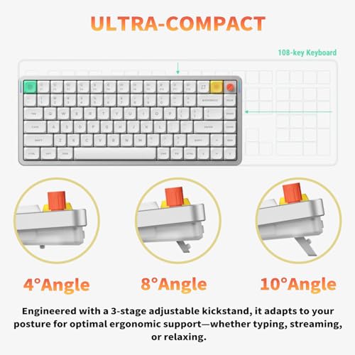 NuPhy Air75 V3 Low Profile Mechanical Keyboard with knob,75% Custom Hot-Swap Wireless Keyboard with Gasket Mount,RGB Backlit,Multi-Device Bluetooth/2.4GHz/USB-C for Mac Windows,Black-Blush nano switch - color: Black, size: Blush nano Switch