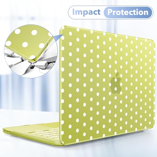 May Chen for MacBook Neo Case 13 inch 2026 | 100% Match Official Color | Pattern printing, Anti-Crack & Scratch & Fingerprint | Protective Hard Shell Cases Laptop Model A3404, Citrus - White Polka dot - color: Citrus - White Polka dot