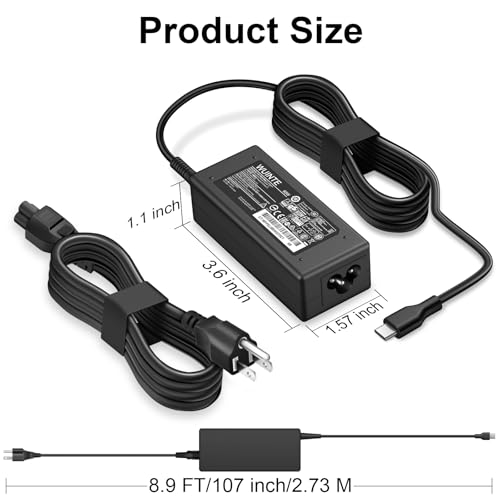 USB C Charger Compatible with Lenovo Laptop Chromebook Charger 65W 45W Type C Fast Power Adapter