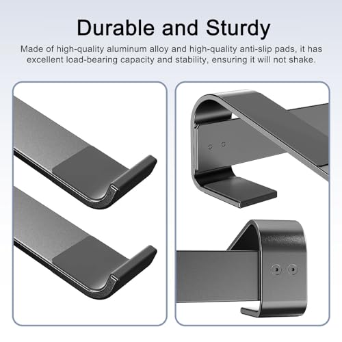 MOKURU Laptop Riser for Desk - Aluminum Ergonomic Computer Stand for Laptop Cooling - Compatible with MacBook Pro/Air, Dell, HP, Lenovo, 10-17.3'', Black - color: Black