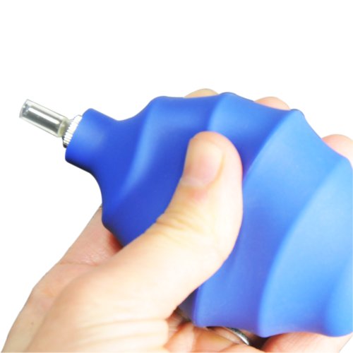 Foto&Tech Deluxe Dust Blower/Air Blaster/Squeeze Dust Cleaner for Digital SLR Camera, Lens, Watch, Keyboard, Cell Phone, Computer Laptop PC and Screen (Navy Blue)