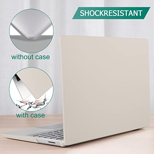 May Chen Compatible with Microsoft Surface Laptop Go 3 Go 2 Go 1 12.4 Inch Model 1943 2013 (2023 2022 2020 Release), Plastic Hard Shell Case with Screen Protector + Keyboard Cover + Dust Plug, Stone - color: Stone