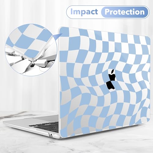 May Chen for MacBook Air 15 inch Case M5 M4 M3 M2 2026 2024-2023, Model A3448 A3241 A3114 A2941, Closes Seamlessly Hard Shell Laptop Cover with Keyboard Cover, Abstract & Grid - color: Abstract & grid