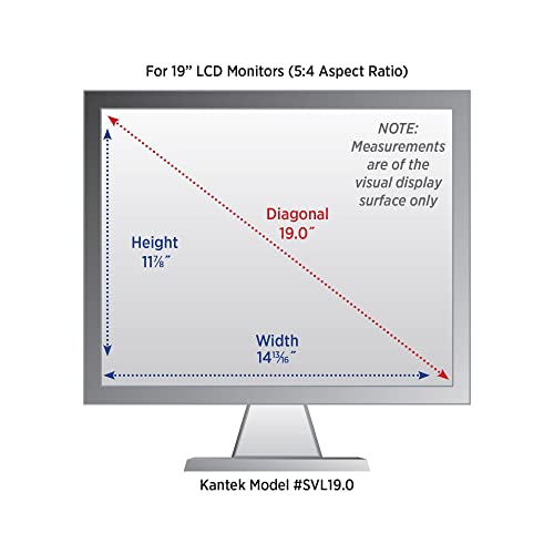 Kantek Secure-View Blackout Privacy Filter for 19-Inch Standard Monitors (Measured Diagonally - 5:4 Aspect Ratio), Anti-Glare, Anti-Blue Light (SVL19.0) - style: 19" Standard