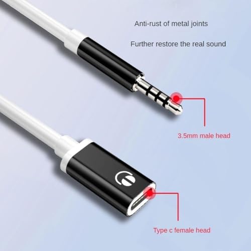 USB C to 3.5mm Analog Audio Adapter, Pure Analog Signal Headphone Converter with Noise Cancellation for Type-C Devices (Pink)