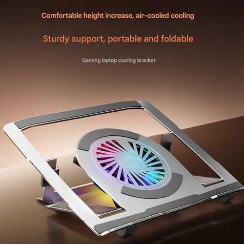 Foldable Aluminum Laptop Stand with Efficient Cooling Systems and Adjustable Angled for 17Inch Notebook Aluminum Laptop Stand - color: grey