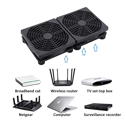 120mmx2 240mm 5V USB PC Computer Router Cooling Fan with Speed Controller | 240x120x25mm USB Cooling Fan with 3-Speed Controller - Extending Equipment Life for PC, PlayStation, Modem, DVR, and TV Box - size: 240mm