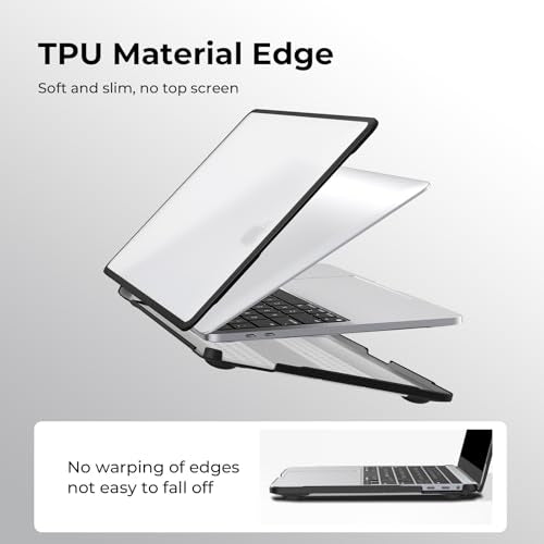 BlueSwan Anti-Cracking Case for MacBook Pro 13 inch M2 M1 2022-2016 | Anti-Scratch Protective Hard Case, Soft TPU Bumper, Drop Protection, Sturdy and Durable, Business & Travel, Frosted Clear - color: Frosted Clear, size: Pro 13-inch (2022-2016)