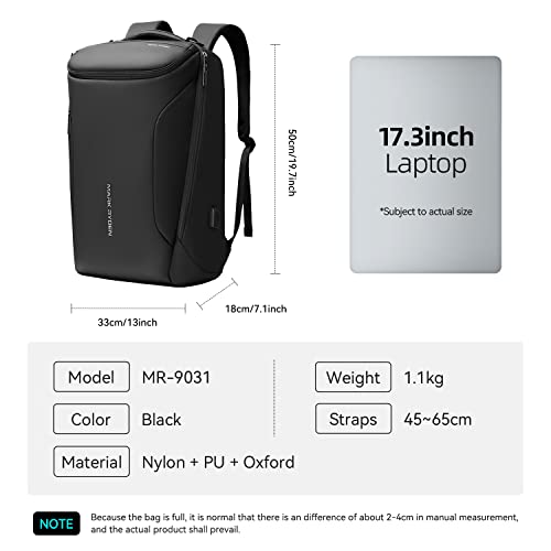 MARK RYDEN Business Backpack for Men, Waterproof High Tech Backpack with Sport Car Shape Design and USB Charging Port, Travel Laptop Backpack Fits 17.3 Inch Notebook (YKK-2 Pockets) | Waterproof Tech Backpack with USB Charging Port, Professional Work Back