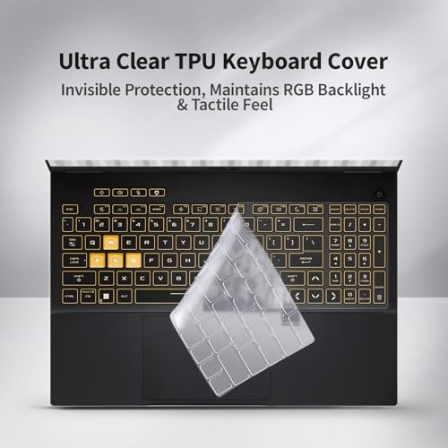 Laptop Case Set for ASUS TUF Gaming F16 (2025) 16 inch Scratch-Resistant & Drop-Resistant Hard Shell Frosted Transparent Protective Cover + Keyboard Cover
