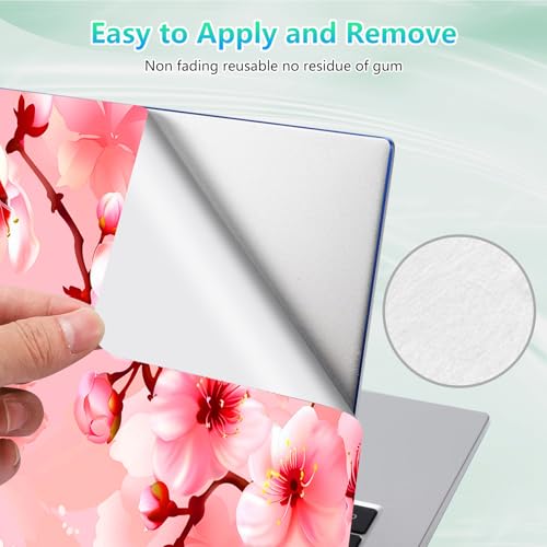 Laptop Skin Sticker Decal 12"-15.6" Universal Laptop/Notebook/Netbook Vinyl - Waterproof Scratch Resistant,Fits HP Dell Lenovo MacBook,2 Free Wrist Pads,Easy Apply & Remove,Cherry Blossom Pink - color: Cherry Blossom Pink
