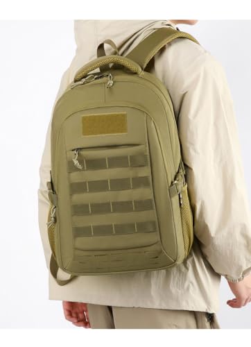 18 Inch Olive Green Teen School Backpack, 35L Water Resistant Large Capacity Bookbag with Luggage Strap, Daypack for Boys Girls School Daily Travel, Khaki - color: Camo Backpack Single Pack-5