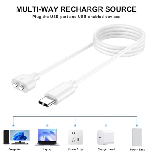 Meliya 2Pack Magnetic USB DC Charger Cable(6mm/0.24inch), Replacement Charging Cord for Rechargeable Toys Massagers Electric Toothbrush - size: USB-A/USB-C