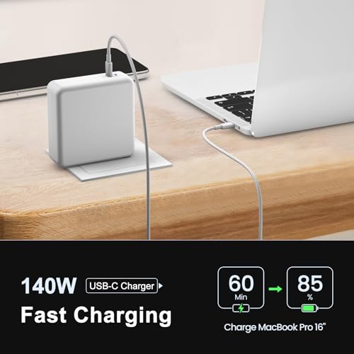 Compatible with MacBook Pro Charger 140W USB C Fast Charger Adapter | for Mac Pro/Air M2 M3 M4 M5 16, 15, 14, 13 Inch iPad Pro iPhone Samsung Galaxy and All Type C Device