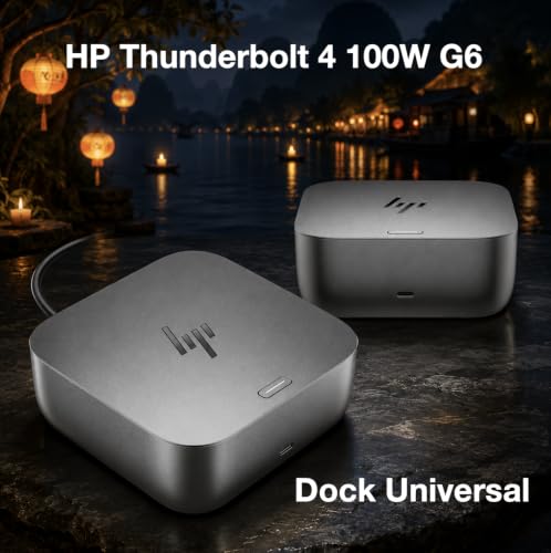 HP Thunderbolt 4 100W G6 Dock Universal Thunderbolt/USB-C Docking Station | Port Replicator Bundle w/Dockztorm Hub (Single Cable for Charging, Data Transfers to Any Brand Laptop)