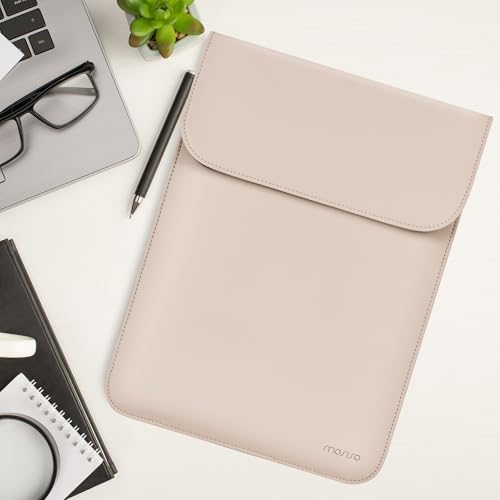MOSISO Laptop Case 13.3 inch, 13-13.3 inch Laptop Sleeve Compatible with MacBook Neo 13 A18 Pro A3404 /Air 13/Pro 13/Pro 14 M5 M4 M3 M2 M1, Faux Suede Leather Case with Small Bag, Apricot - color: Apricot