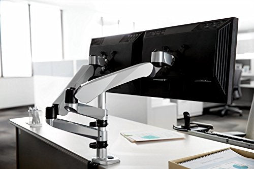 3M™ Monitor Stand, MA265S - color: Silver, style: Dual Arm