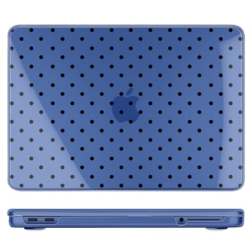 for MacBook Neo 13 Inch Case 2026 (Model A3404, A18 Pro chip), Stylish Pattern Protective Hard Shell with Screen Protector, Keyboard Cover & USB-C Adapter - Indigo Polka Dots - color: Indigo Polka Dots
