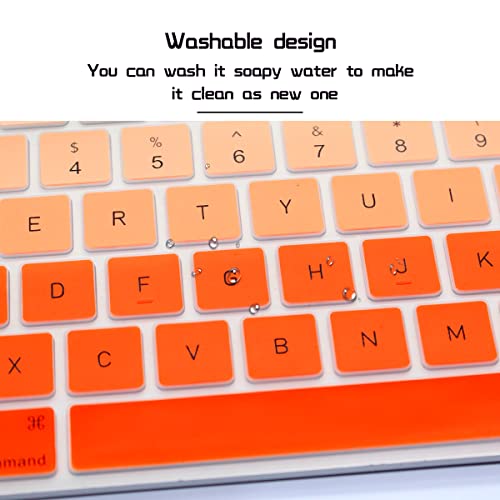 HRH Ombre Orange Silicone Keyboard Cover Keypad Skin for Magic Keyboard with Numeric Keypad A1843 MQ052LL/A Released in 2017 (US Layout) - color: Ombre Orange