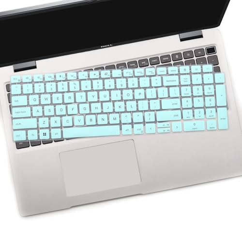 2 PCS Keyboard Cover Skin for 15.6 Inch Dell Latitude 3540 5520 5521 5540 5550, 15.6'' Dell Precision 3560 3561 3570 3571 3580 3581 3590 3591 Laptop Protective Keyboard Cover-HotBlue+Clear - color: HotBlue+Clear