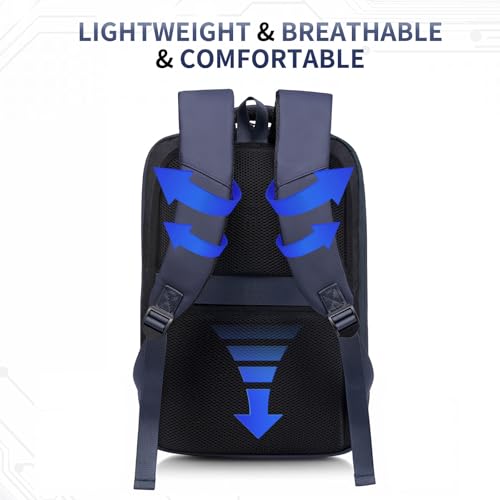 Small Inch Laptop Backpack with USB A/C Port, Slim Water-Resistant Computer Backpack for Work, College and Travel, Blue - color: Blue