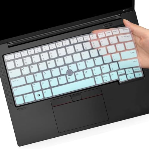 Keyboard Cover for Lenovo Thinkpad E14 Gen 5, Thinkpad T14 T14s Gen 4/3,L14 P14s Gen 3, ThinkPad X1 Yoga Gen 8/7, Thinkpad x1 Carbon Gen 11/10 14"(Not Fit T14 L14 P14s Gen 2 1)-OmbreMint - color: OmbreMint