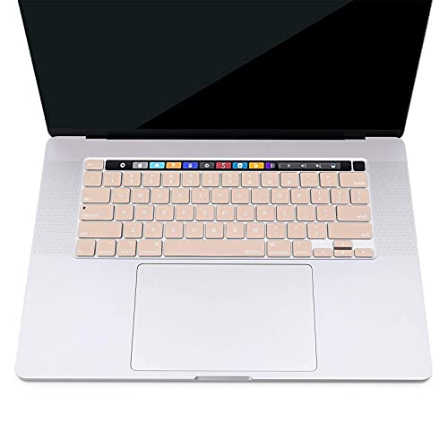 MOSISO Keyboard Cover Compatible with MacBook Pro 13 inch M2 M1 | 2023-2020 A2338 A2289 A2251&Compatible with MacBook Pro 16 2020 2019 A2141 Touch ID, Protective Silicone Skin, Camel - color: Camel