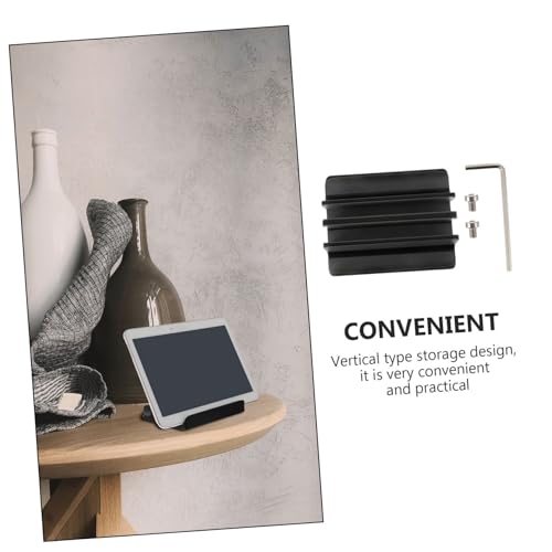 Luxshiny Aluminum Alloy Vertical Laptop Stand with Dual-Slot Design, Portable Tablet and Laptop Base Holder for Office Desk, Compatible with Multiple Devices, Black