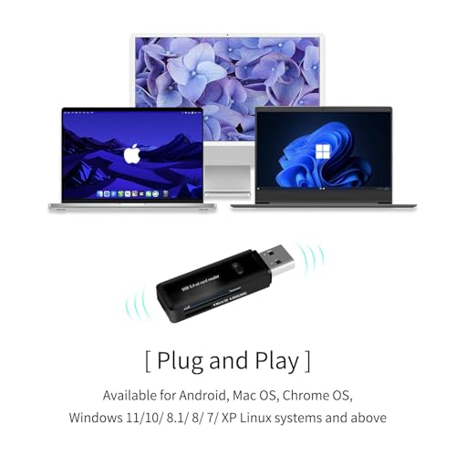 USB 3.0 SD/TF Card Reader - High-Speed Multi Memory Card Adapter for PC, Laptop, Phone