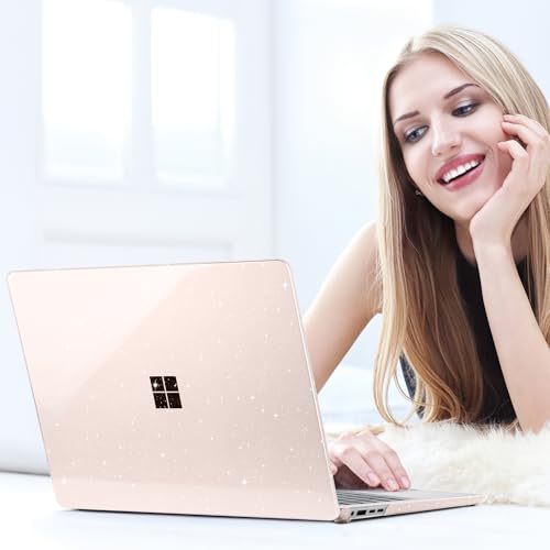 Batianda Glitter Case for Surface Laptop 13.8 Inch 2024-2026, Starlight | Fits Surface Laptop 7th/8th for Business, Subtle Glitter Mist Finish, 1.2mm Lightweight Ultra-Slim Hard Shell 4-in-1 Bundle - color: Starlight