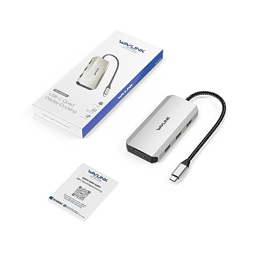 USB C Docking Station, Docking Station Quad Monitors with Dual HDMI,DP,VGA,3* USB-A2.0 for Wireless Device,Compatible with Lenovo, HP, Dell, Windows System Computer