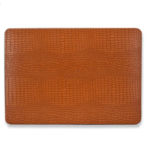 for Crocodile MacBook Air 13 inch Case M1 2021-2018 A2337 A2179 A1932,Brown | Crocodile Print MacBook Air 13.3 Case, Alligator Skin Textured Leather Hard Case for Mac Book Air 13 Laptop + Keyboard Cover - color: A40-Crocodile Brown