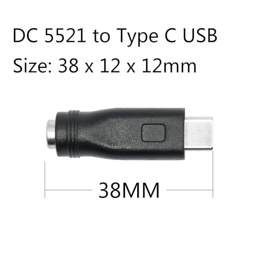 6Pcs DC 5.5mm x 2.1mm to USB Adapter, 5V DC 5521 Female to Type C & Micro & Mini USB Male Plug Convert Connector Power (Mixed) - style: DC to USB - 6Pcs(Mixed)