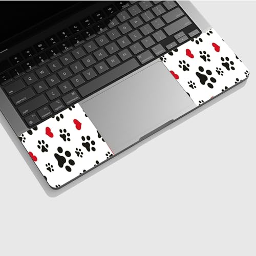 Universal Laptop Skin Sticker with 2 Wrist Pad Skins, Waterproof Scratch Resistant Vinyl Laptop Cover Decal, Cut to Fit for 11–15.6 Inch MacBook HP Dell Lenovo, Dog Paws Print - color: Dog Paws Print