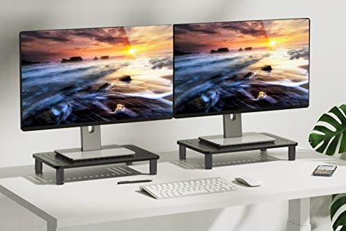 Husky Mounts Monitor Riser Laptop Stand, Adjustable Legs, Stackable, 14.5" x 9.25" x 3.25" Max Height, Matte Black Steel, 1 Stand - size: Single Pack