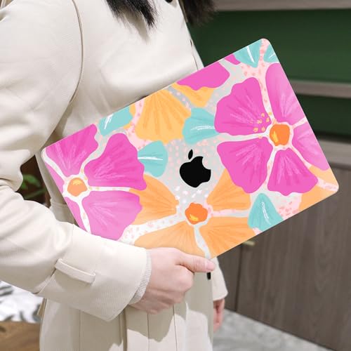 MEEgoodo for M2 MacBook Pro 13 inch Case 2022 2021 2020,Crystal Cover Fit Model A2338 M2/M1 A2251 A2289,Clear Case for 13.3-inch Laptop,Hard Shell for MacBook Pro M2, Hand-Drawn Blossom - color: Hand-Drawn Blossom