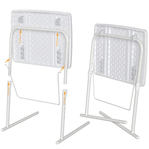 Allpop Max TV Tray Table, Large TV Dinner Tray for Eating, Adjustable Tray Stand on Couch & Bed, Folding Laptop Table with 6 Heights & 3 Tilt Angles, White - color: White, size: Allpop-Max TV Tray