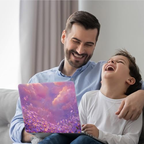 DEGDFSGR 12.1-15.6 Inch Universal Reusable Laptop Skin Sticker Decal, Waterproof Removable Protector for Notebook Cover, Scratch-Resistant Vinyl Cuttable Full Wrap Sticker, Purple Flower Galaxy - color: Purple Flower Galaxy
