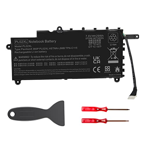 Fancy Buying PL02XL 751681-421 Laptop Replacement Battery for Hp Pavilion 11-n X360 Series 751875-001 751681-231 HSTNN-LB6B HSTNN-DB6B TPN-C115(7.6V 29Wh) - size: 8.14*2.44*0.82inch
